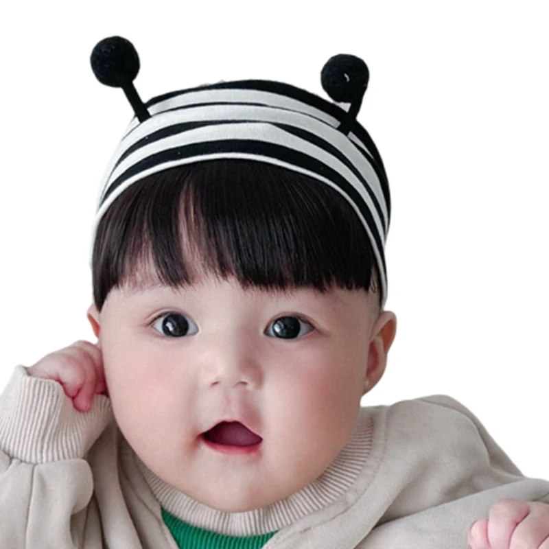 Baby Headband with Synthetic Fiber Bangs, Hairband Hairpiece Headdress for Parties and Photoshoots Props