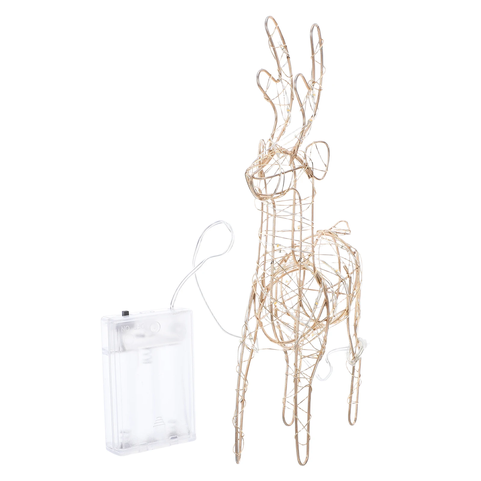 

Lighted Reindeer Iron Art Golden Led Christmas Decoration Glowing Holiday Ornament For Home Tabletop Store Window Display