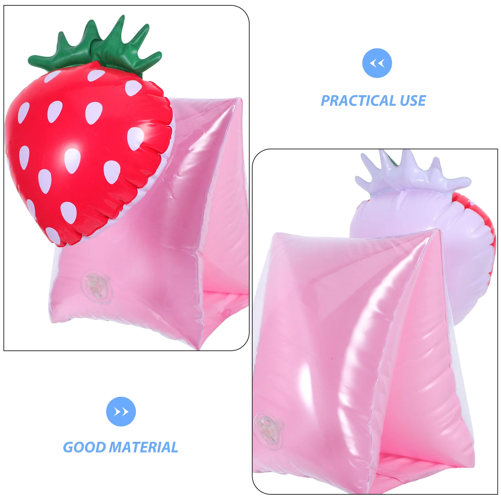 1 par inflável bebê natação braço anéis padrão de morango crianças floaties segurança natação treinamento braço bandas para crianças