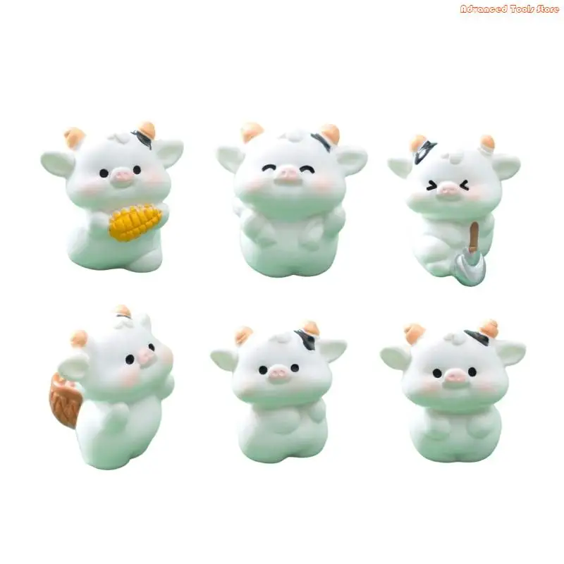 

Cartoon Cow Sculpture Statue Funny Resin Cow Creative Cow Figurine Cow Funny Cow Collectible Animals Resin Crafts W91B