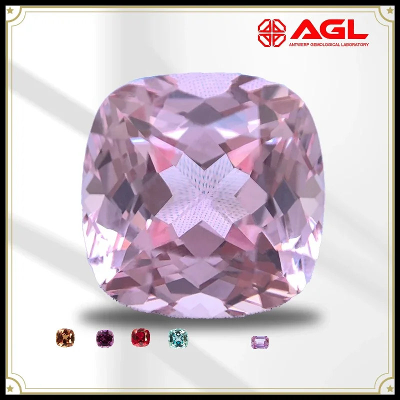 

Top Lab Grown Sapphire Sakura Pink Color Square Cushion Cut For Jewelry Making Selectable AGL Certificate