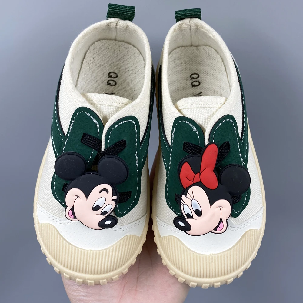 Disney Children \'s Canvas Shoes Soft Bottom Non-slip Child Casual Shoes Kids Sneakers Cute Mickey Minnie Boys and Girls Shoes