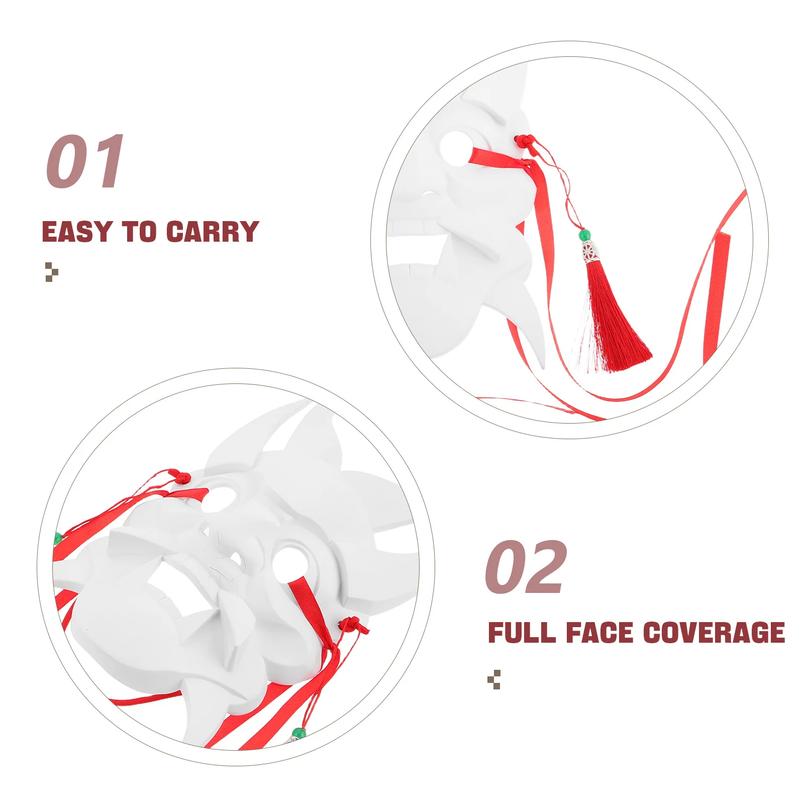 Full Face Hand Painted Chinese Opera Mask Traditional Drama Carnival Costume Party Masquerade Props Lightweight Comfortable