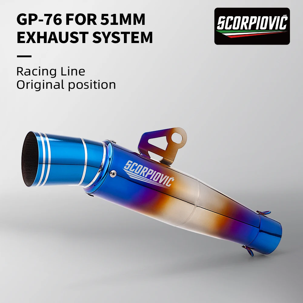

Modified motorcycle exhaust pipe NINJA400 Z900 CB400 cbr650 R3 Z600 NMT09 universal exhaust tailpipe GP-76GP-76 FOR 51MM