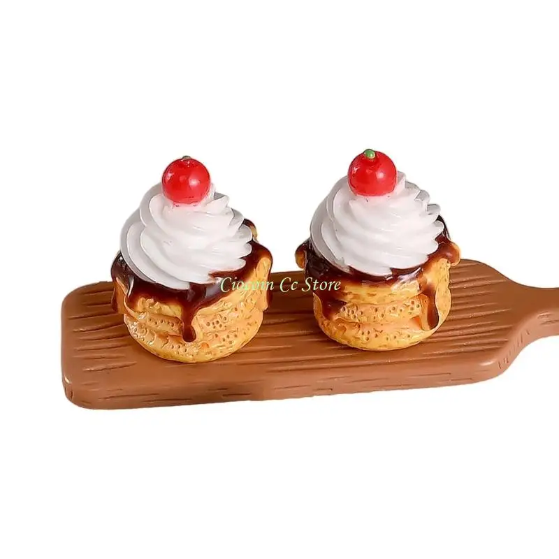 X90F Toy Miniature Cake Dessert Resin Cake Figures Pretend Play Kitchen Game Accessories Dollhouses Kitchen Decorations