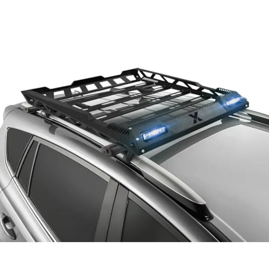 

Багажник на крышу 55 дюймов X41 дюйма, грузовая корзина с грузовой сетью для безопасного хранения на крыше, сверхмощная емкость 150 фунтов для хранения чемодана на крыше