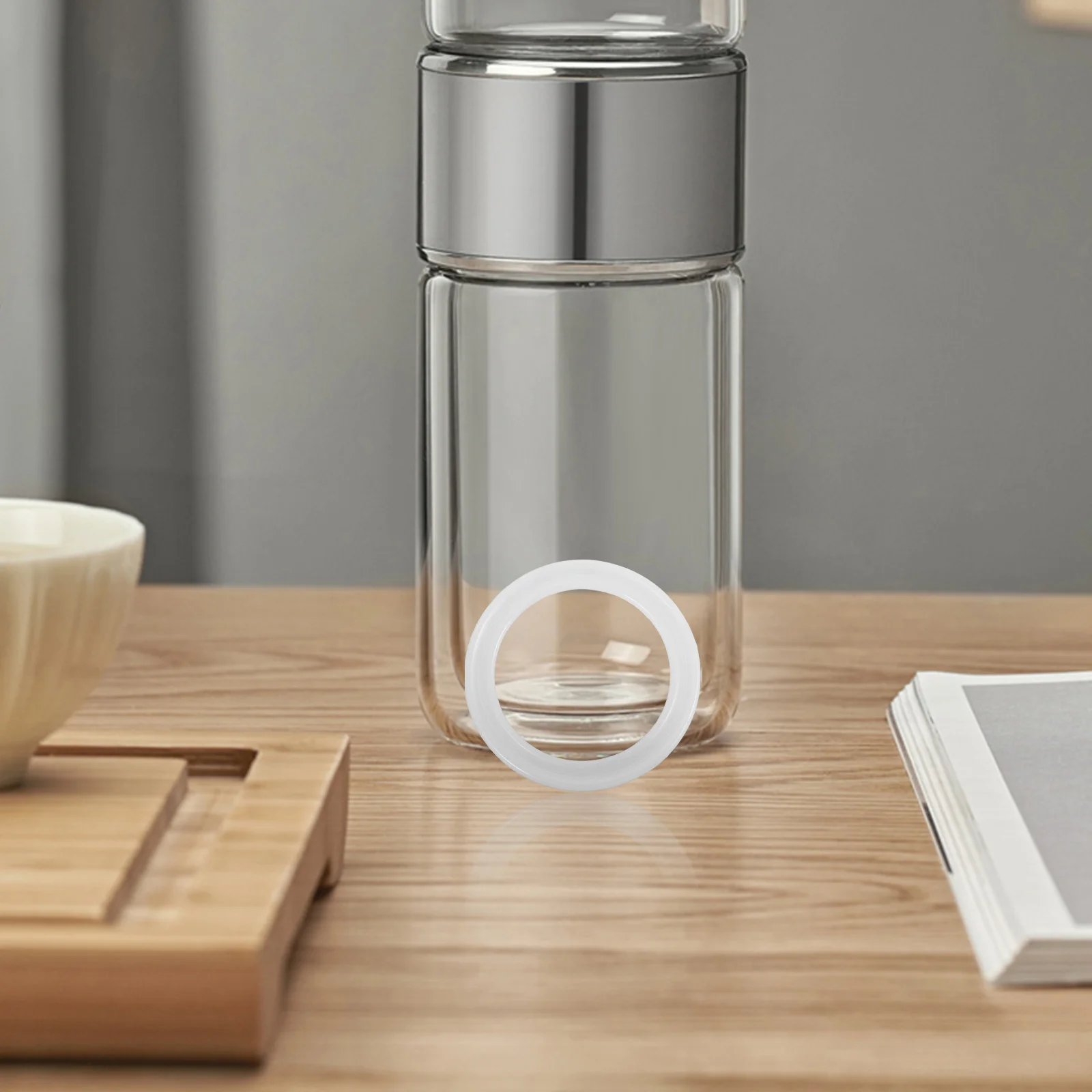 4 Buah Segel Silikon Tahan Lama untuk Tutup Terisolasi Kedap Udara Anti Bocor Pengganti Botol Teh Susu Gasket Tutup Cincin Segel Botol Silikon