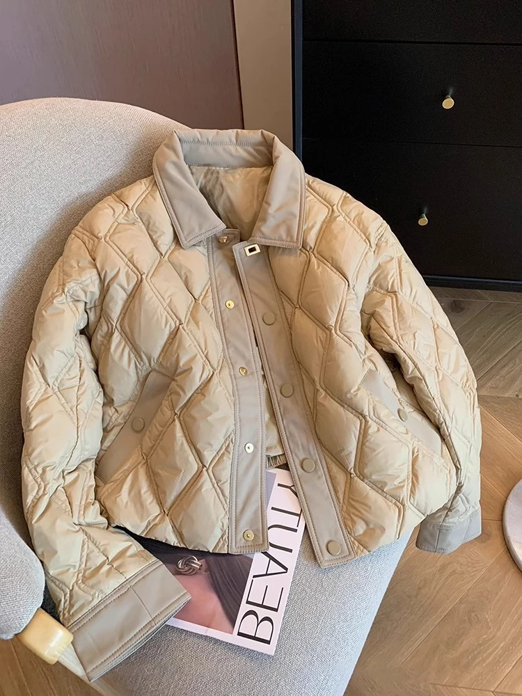 

Женская стеганая хлопковая куртка Miral Small Fraance Sle Color Colion с воротником, осенне-зимняя, модная, высококачественная, теплая