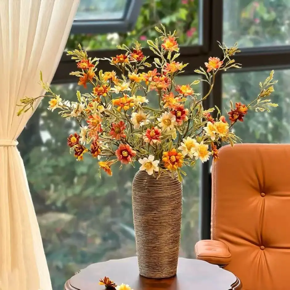 

Autumn Style Small Wild Chrysanthemum Living Room Dining Room Decoration Flower Arrangement Wedding Decoration Simulation Flower