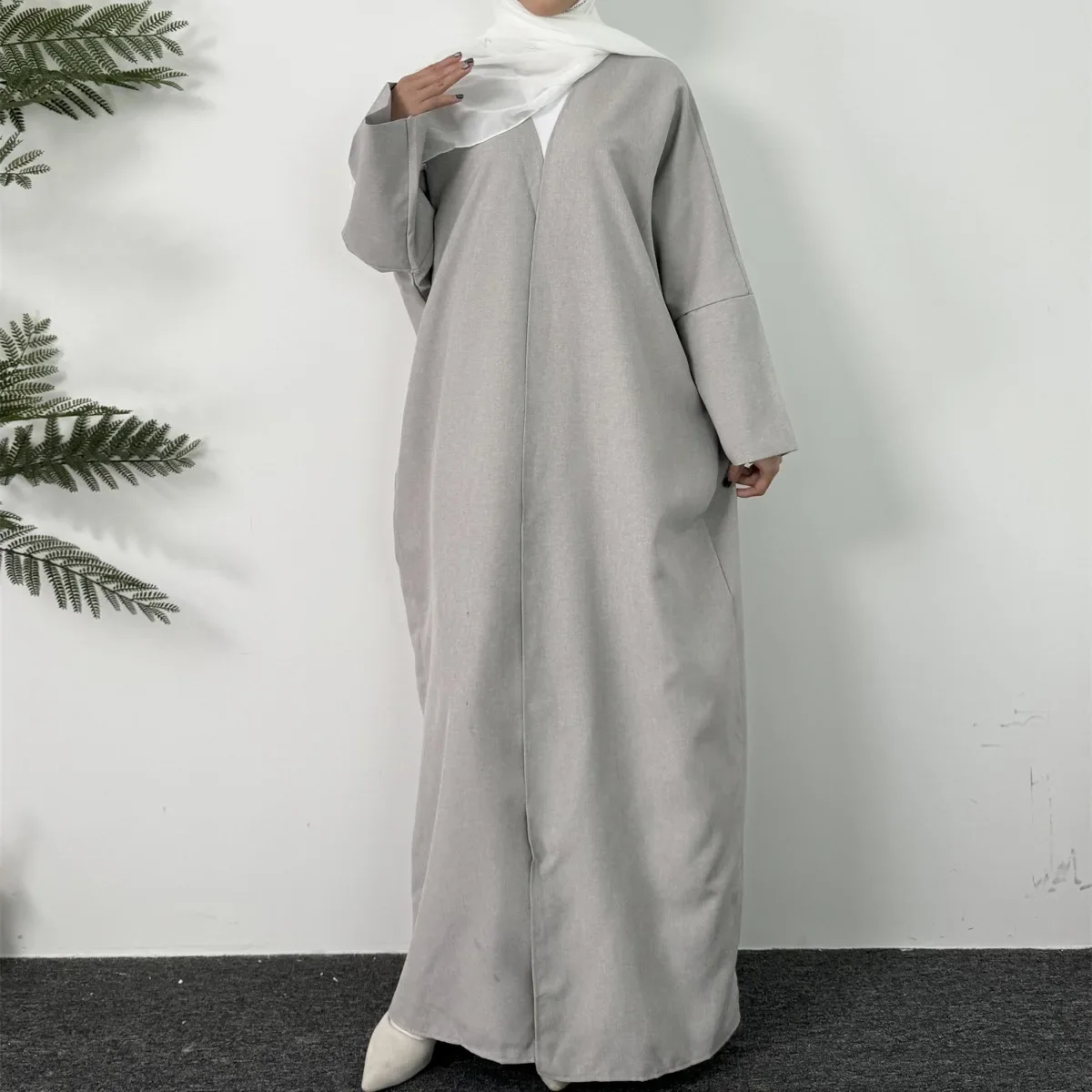 Muslim Open Front Abaya Long Sleeve Maxi Length Dress Women\'s Clothing Muslim Cardigan Abayas Out Kaftans Women Jilbabs