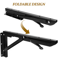 Heavy Duty Metal Triangle Table Chair St Shelf Brackets 12 Inch Black Screws Wood Storage DIY Workbench Floating Wall Mount