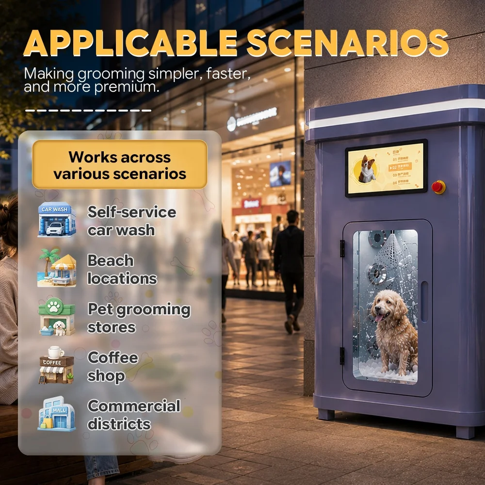 High Performance Luxury Pet Grooming Machine Corrosion Resistant Stable Running Bathroom Pet Beauty Station Grooming Cabinet