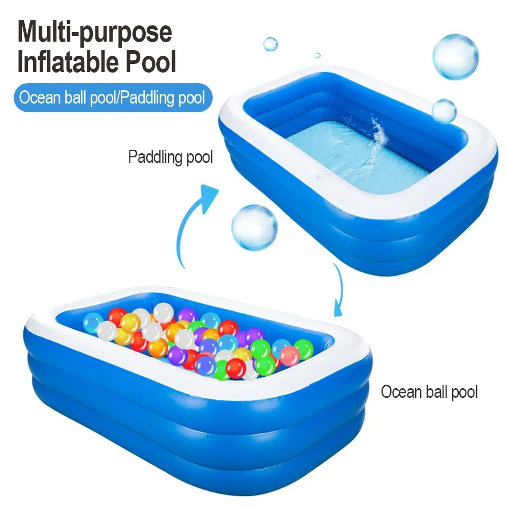 Large Inflatable Outdoor Swimming Pool Family Padding Pool PVC Inflatable Framed Removable Summer Waterpark Children Fun Bathtub