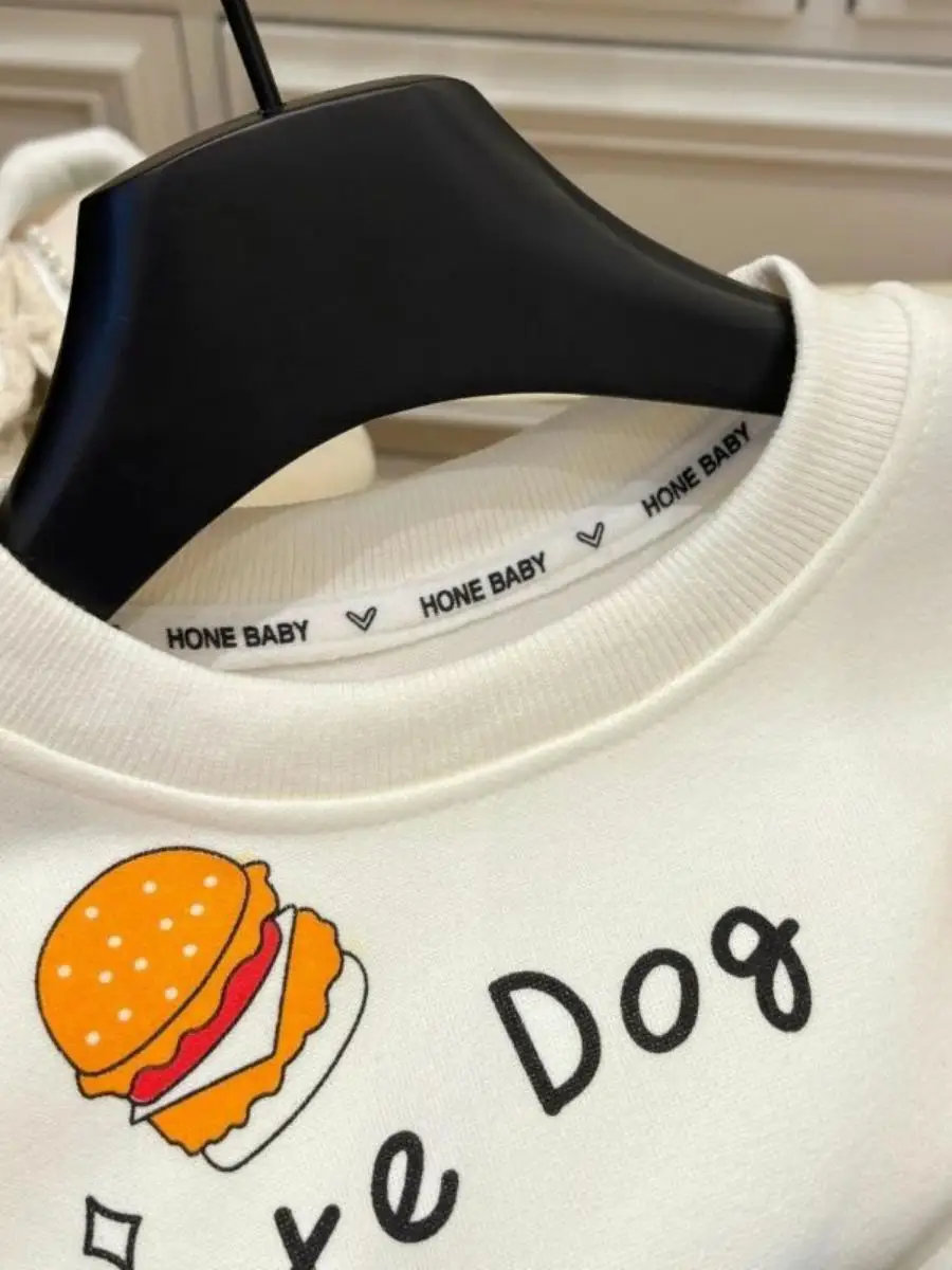 Luźna koszulka dla chłopców z nadrukiem kreskówkowym, jesienna, modna, koreańska, uniwersalna, codzienna bluzka dla dzieci.