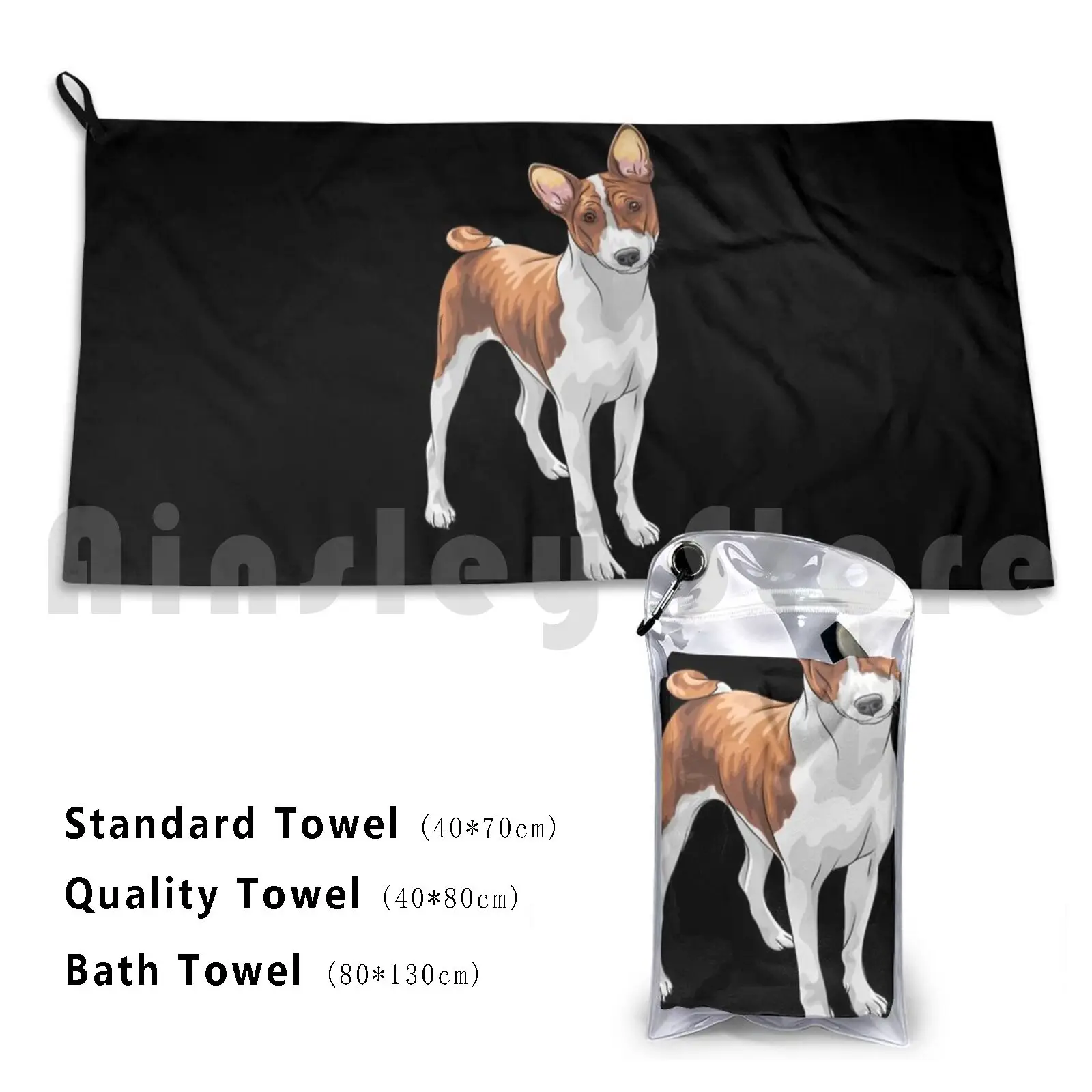 Lindos perros cazador caza perro toalla personalizada Toalla de baño perro caza Basenji lindo Sighthound Hound raza mascota
