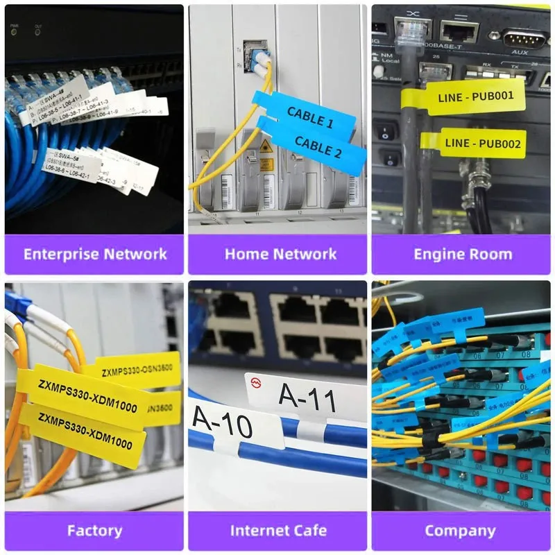 Cable Labels Self Adhesive Waterproof Stickers For Computer Cable Management Tear Resistant Cord Labels applies to NIIMBOT B11