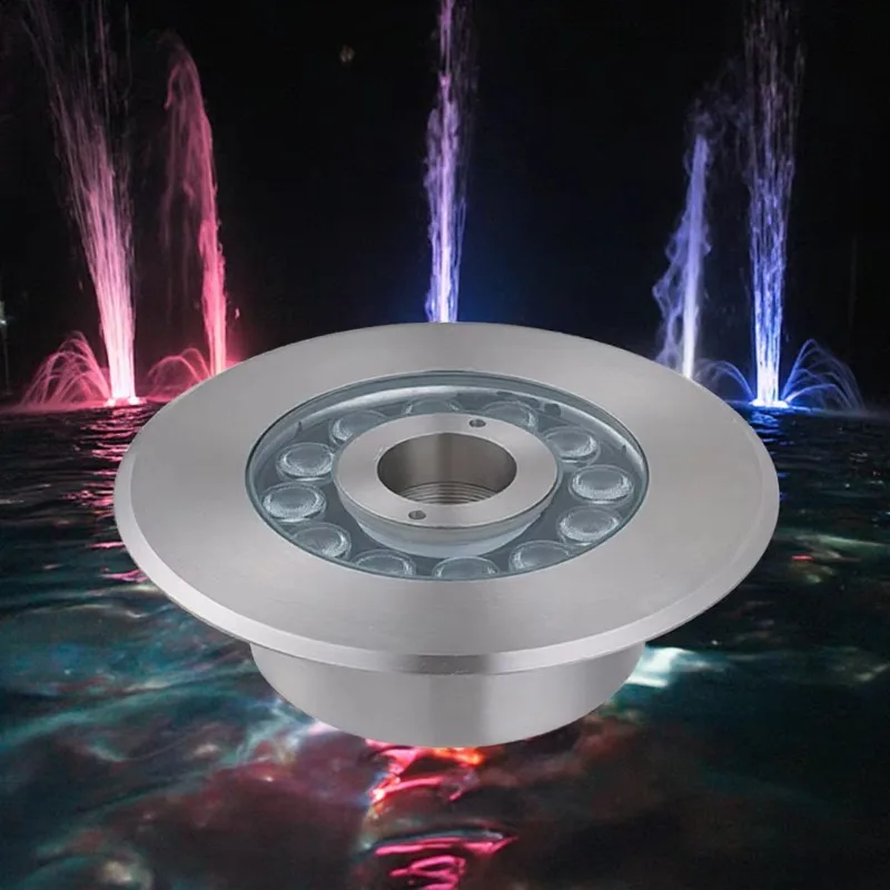 Outdoor IP68 Waterproof RGBW Color-Changing Garden DMX Dancing Water Spray Nozzle 1-inch Dry Deck Underwater LED