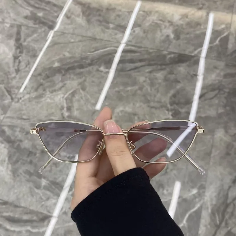 Fashionable Rhombus-Shaped Metal Sunglasses for Women, Versatile for Street Photography, Uv Protection Sunshade Glasses