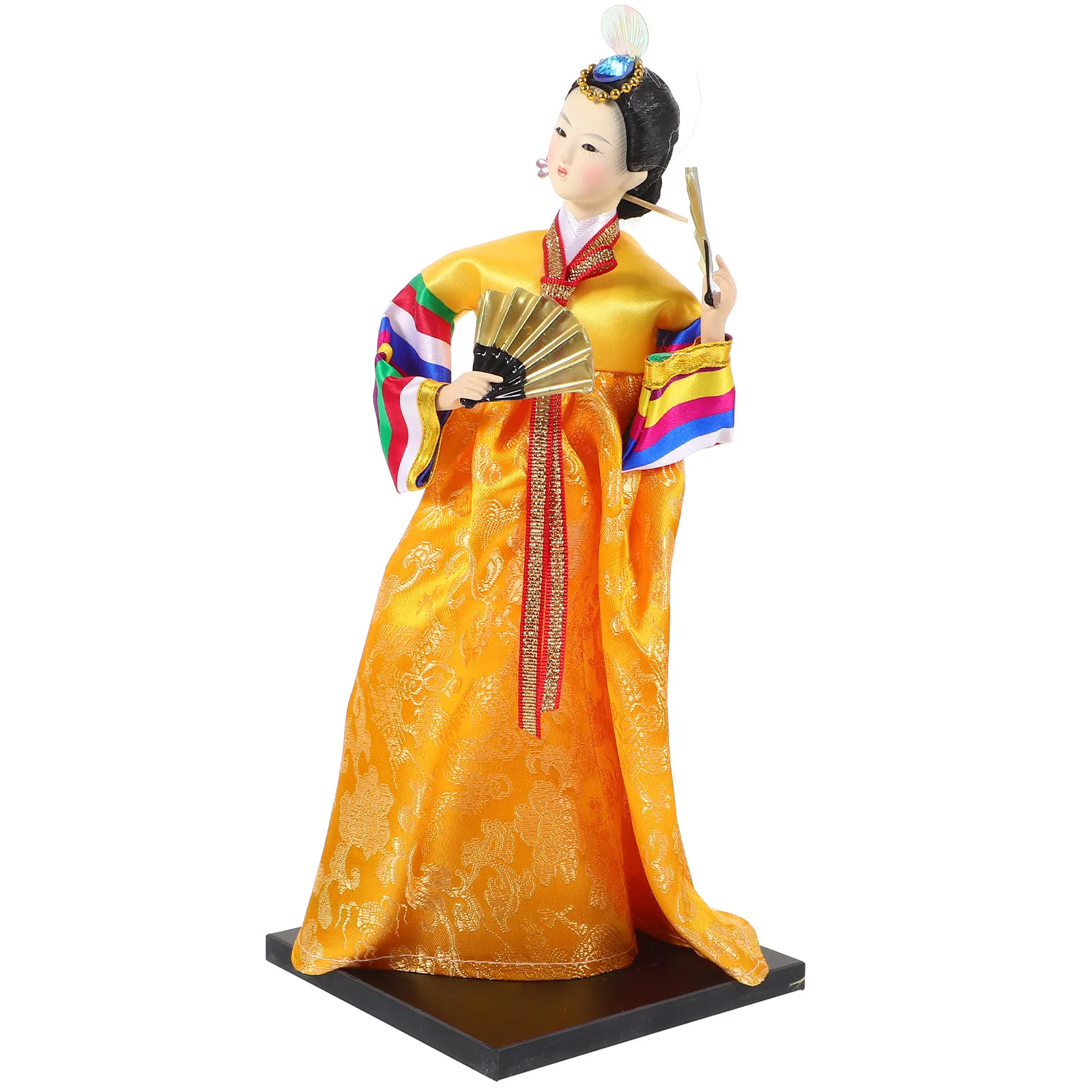 

Traditional Korean Figure Handmade Cultural Decor for Living Room Shelf Display Vintage Style Asian Art Collection Item