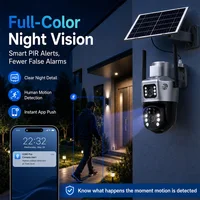 Solar 4G Security Camera 3MP+3MP Dual Lens PTZ IP66 Outdoor PIR Motion Detection V380 App No WiFi Wireless CCTV Camera Home Farm 5