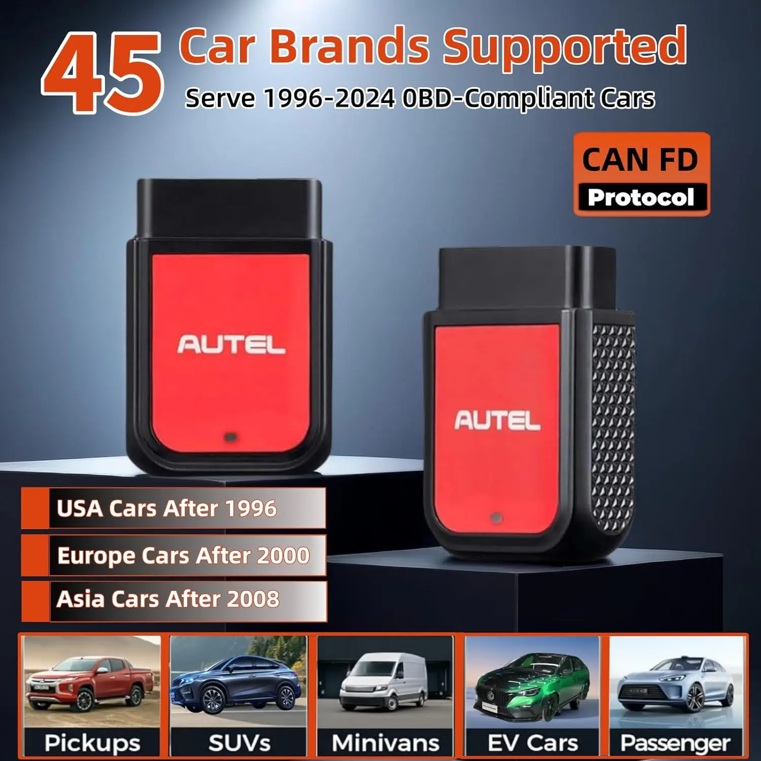 MaxiAP AP2500 OBD2 Scanner Bluetooth, All System Diagnostic Tool, 45+ Car Brands, EV Battery, for Android/iOS