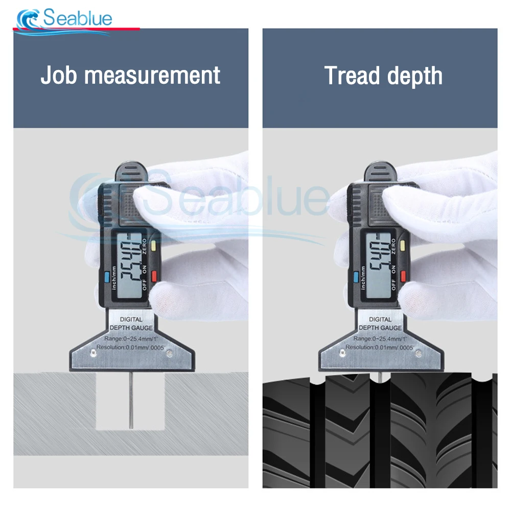 Digital Car Tyre Tire Tread Depth Gauge Meter Measurer Tool Caliper Thickness Gauges Tread Brake Pad Shoe Tire Monitoring System