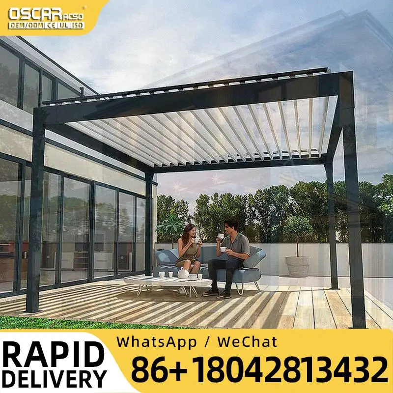 3x3 3x4 Manual Louvered Aluminium Structure for Garden Patio Outdoor in Various Regions pergola
