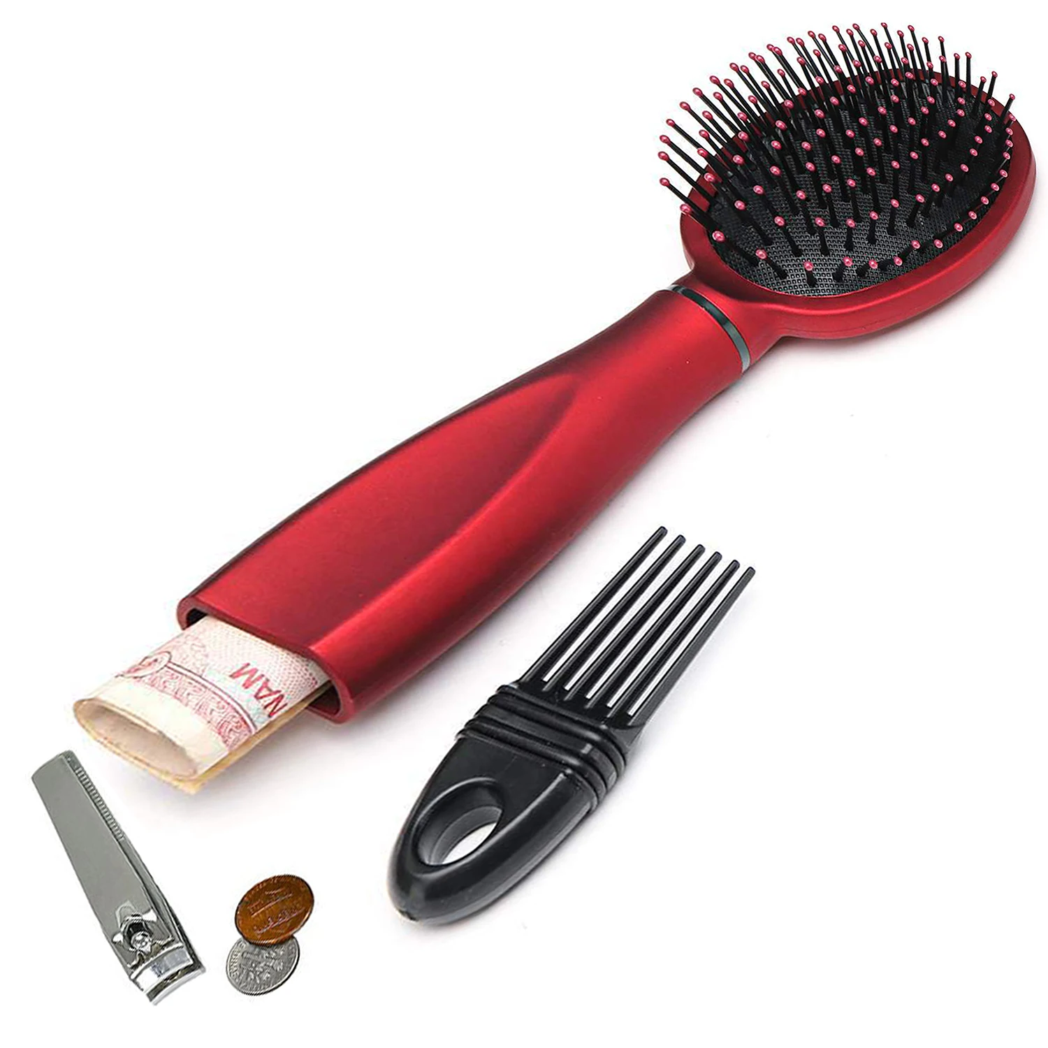 Peigne à cheveux cachette secrète, dérivation sûre, brosse à cheveux, coffre-fort pour clé, rangement de bijoux en diamant caché pour chambre à coucher, salle de bain, transport