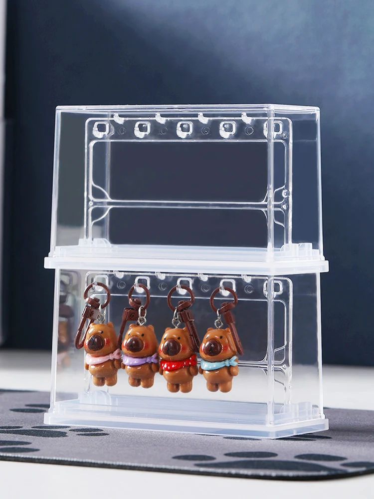 

Подставка для брелоков, пылезащитный органайзер для хранения с крючком, витрина INOMATA, пластиковый, для детской спальни