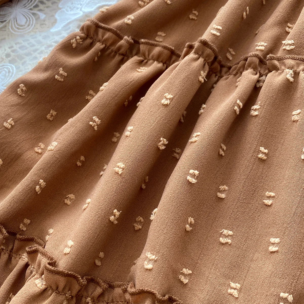 Humor Bear Herbst-Kuchenrock Dreidimensionales Polka-Dot-Kleid mit Spitzenverzierung Modisches Prinzessinnenkleid für Kinder – Detail 7