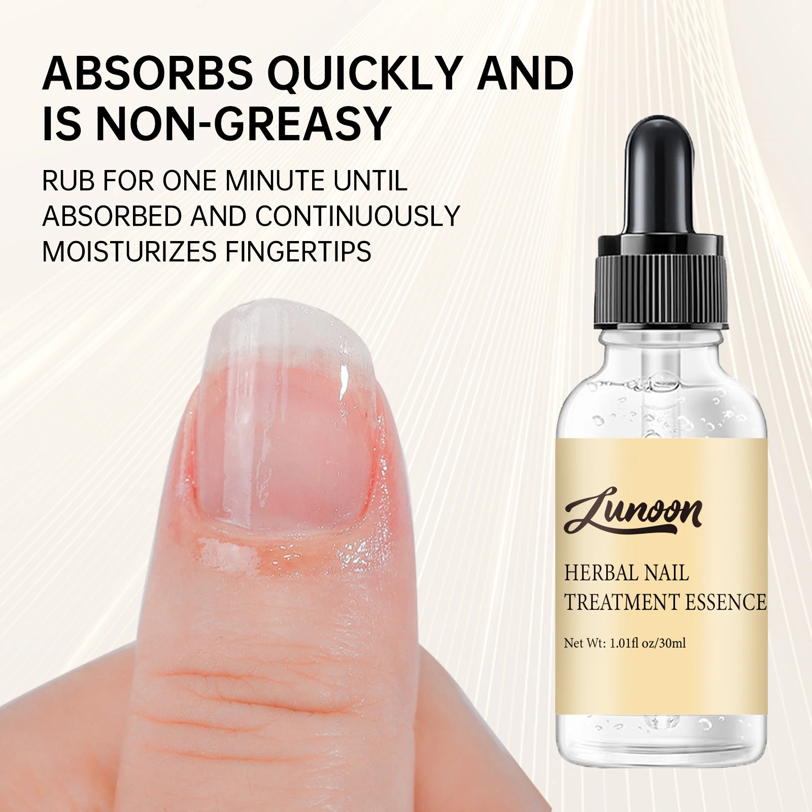 LUNOON Nagelbehandelingsessentie 30 ml - Hydraterend en herstel voor droge, gebarsten nagels, nagelriemverzorging, hangernagels verlichting, voeding