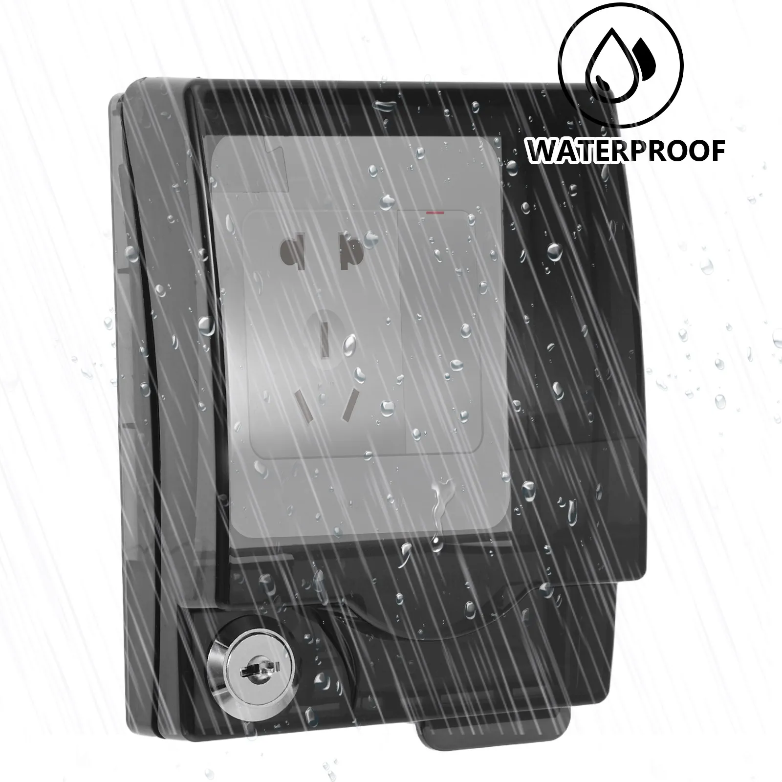 

Waterproof Socket Cover 86 Type Plastic Wall Plug Protector for Bathroom Kitchen Indoor Outdoor Use Splashproof Lockable
