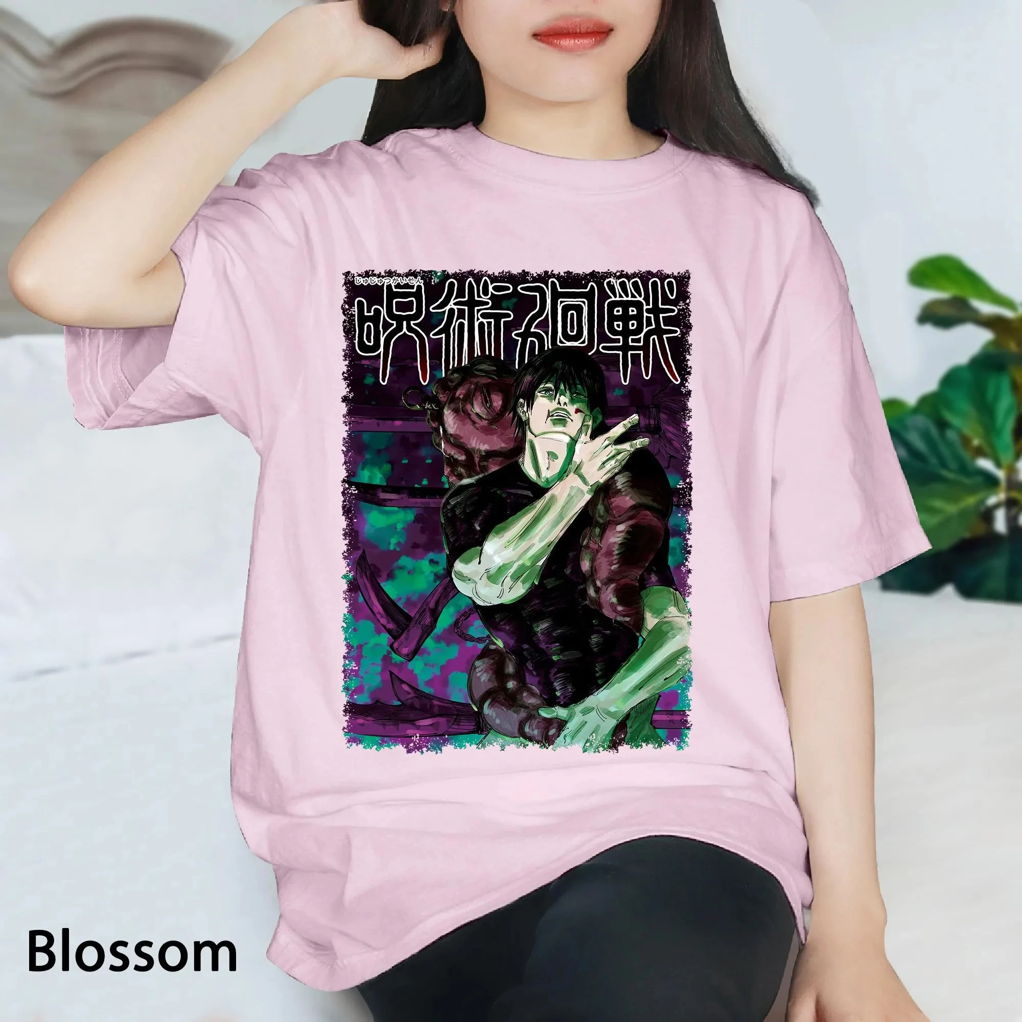 Винтажная рубашка Toji Fushiguro Anime JJK Рубашка для фанатов аниме Манга Рубашка в подарок для мужчин и женщин Повседневная хлопковая футболка с круглым вырезом