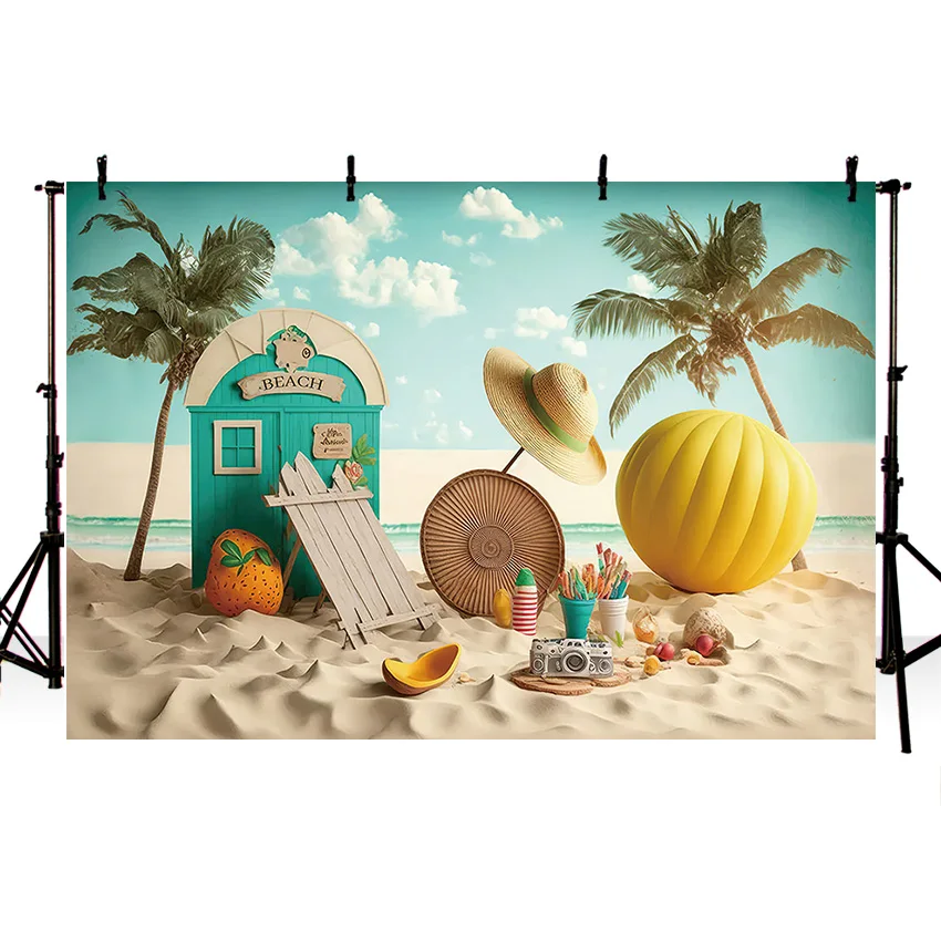 Mehofond Photography Background Summer Party Tropical Hawaiian Beach Seaside Surfs Up Kids Birthday Decor Photo Backdrop Studio