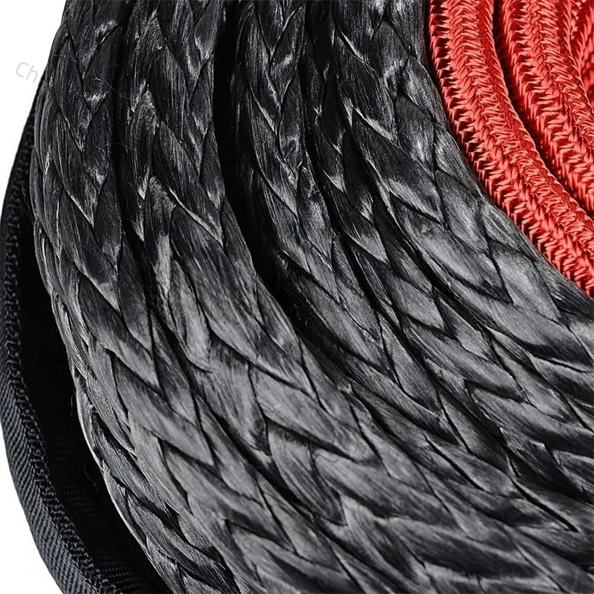 Winch Rope String Line Cable with Sheath 9.5mm Synthetic Towing Rope 29m Car Wash Maintenance String for ATV UTV Off-Road