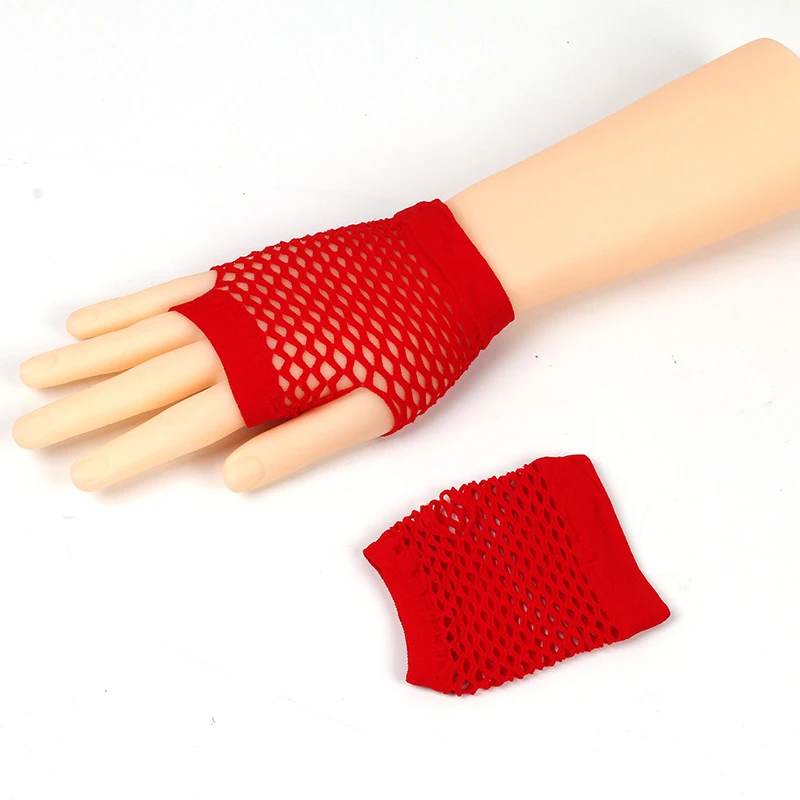 1 Paar Damen kurze Netznetz handschuhe finger lose Netz handschuhe Punkrock Phantasie Nachtclub Party Arm wärmer Handschuhe sexy Handschuhe heiß