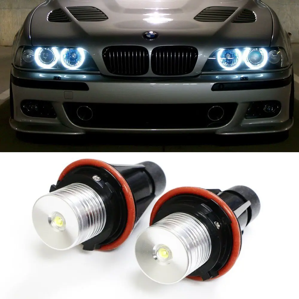 2pcs Error Free LED Angel Eyes Marker Lights Bulbs  for BMW E39 E53 E60 E61 E63 E64 E65 E66 E87 525i 530i xi 545i M5 (White)