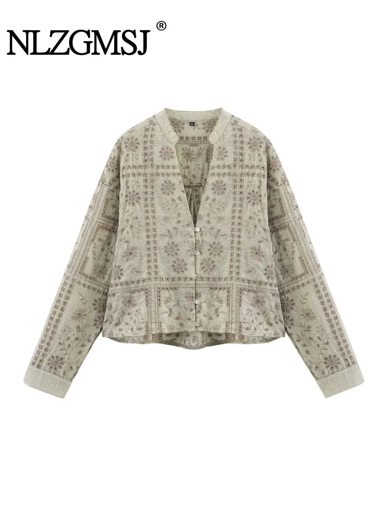 

Embroidery Shirt Women Hollow Out Button Shirts for Women Long Sleeve Shirts and Blouses 2025 Summer Woman Casual Tops
