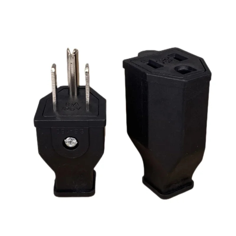 US American 3 Pins Industrial AC Electrical Power Rewireable Plug Male Wire Socket Outlet Adapter Extension Cord Connector 15A image 5