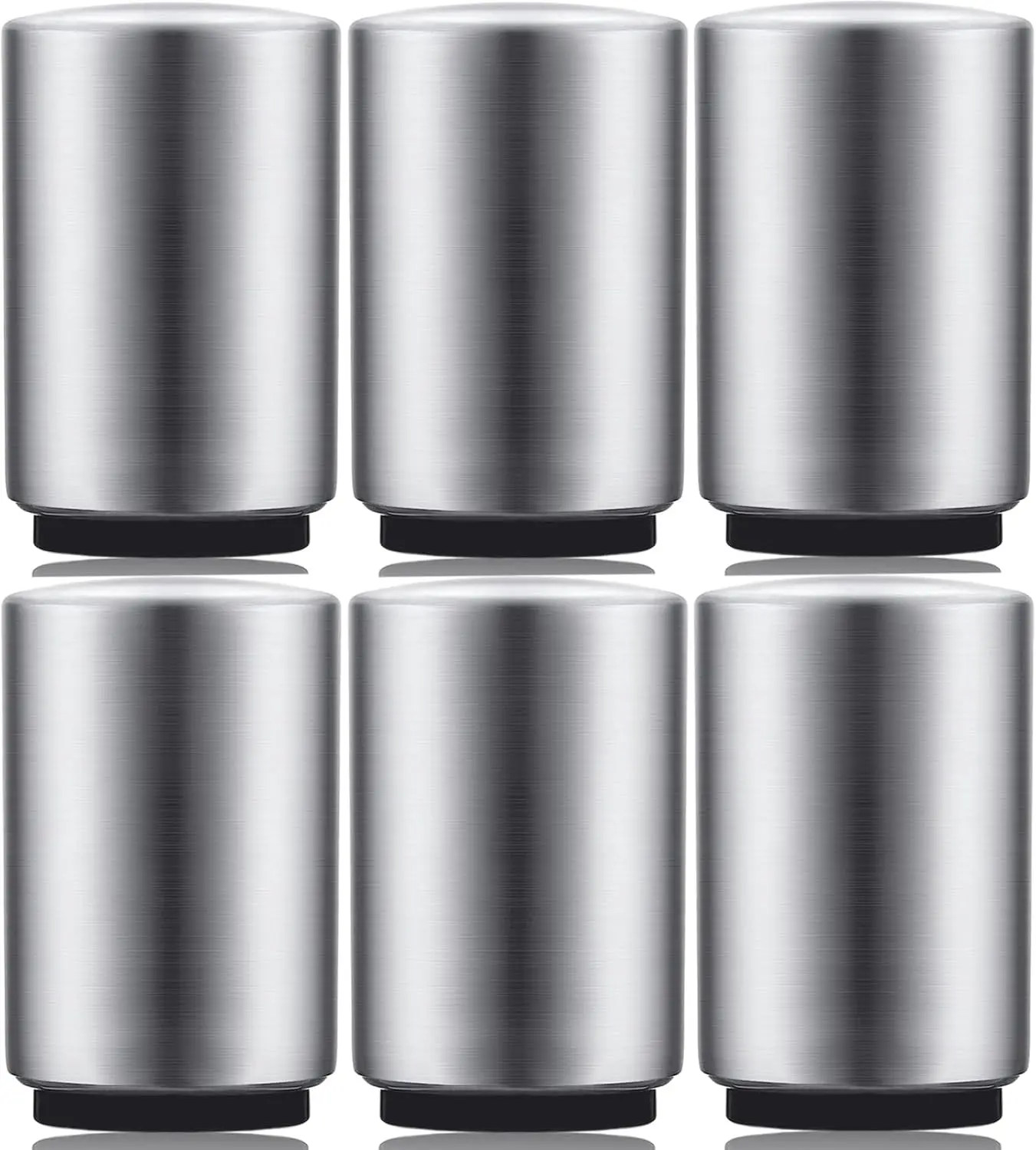 

6 Pack Premium Beer Bottle Opener (Silver), Automatic Bottle Openers, Stainless Steel Push Down Beer Opener, No Damage to