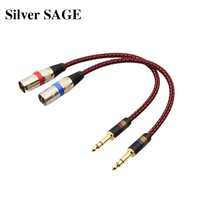 

СЕРЕБРЯНЫЙ SAGE HIFI 2-жильный экранирующий провод из чистой меди OFC Женский TRS-TRS XLR-папа Разъем XLR Аудиокабели Проводная линия
