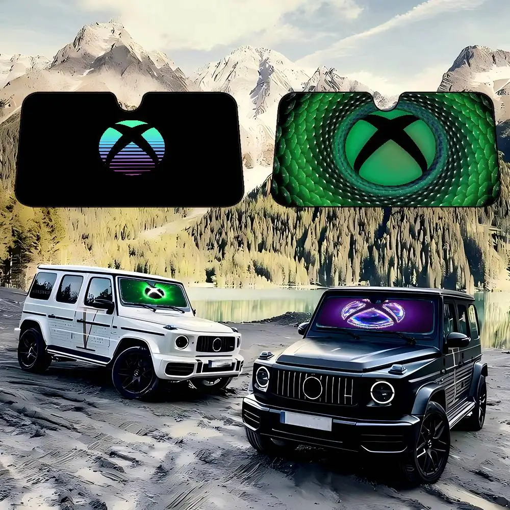 X-Xbox Gamer Logo زجاج سيارة مضحك الشمس الظل طوي الأشعة فوق البنفسجية الشمس قناع حامي ظلة للنافذة الأمامية