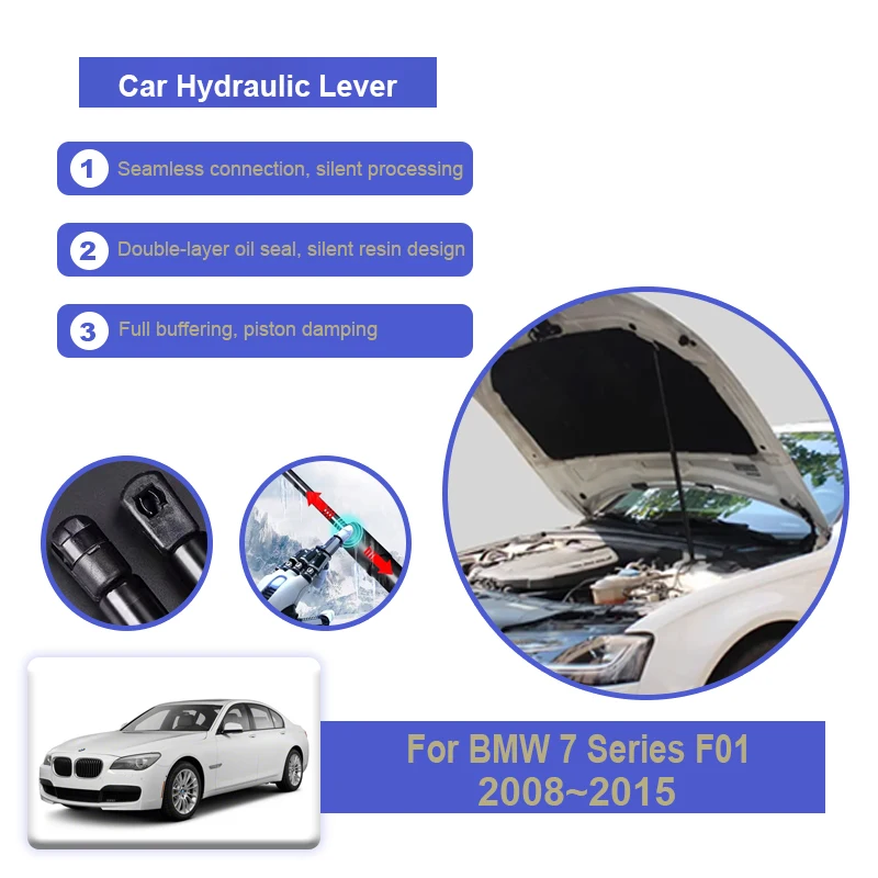 

Автомобильные передние гидравлические стержни для BMW 7 серии F01 седан 2008 ~ 2015 2009 2010 2011 Передние амортизаторы на капоте Комплект автомобильных аксессуаров