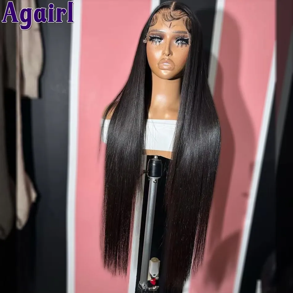 Pelucas de cabello humano con encaje Frontal 1B/27, 13x4, 13x6, 200% rubio, marrón, prearrancado, peluca con malla Frontal recta de hueso de 34 pulgadas