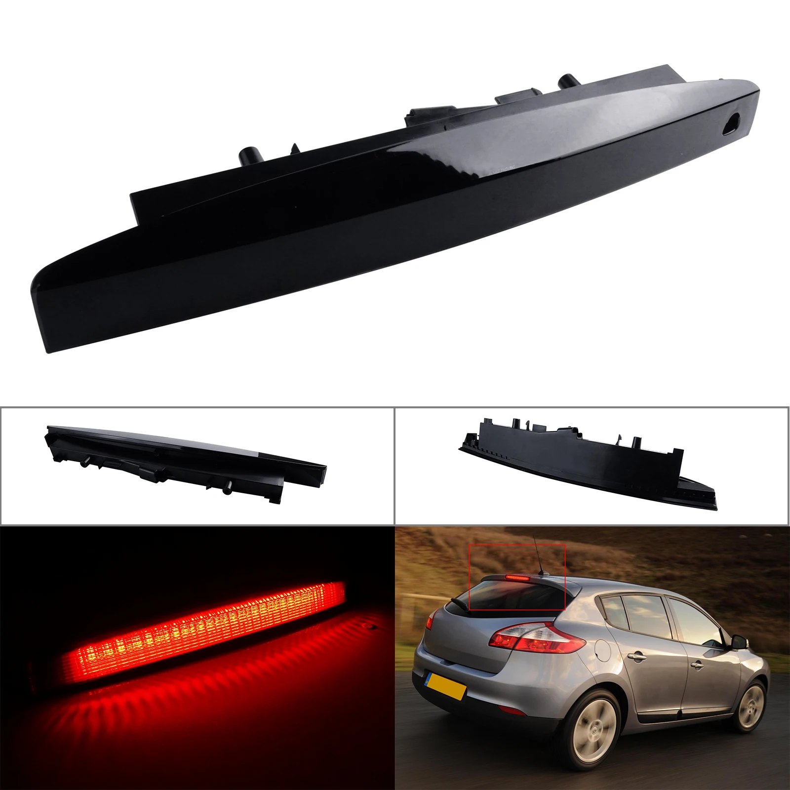 Black Smoked Rear LED High Level Brake Stop Light For Renault Megane MKII 2003-09