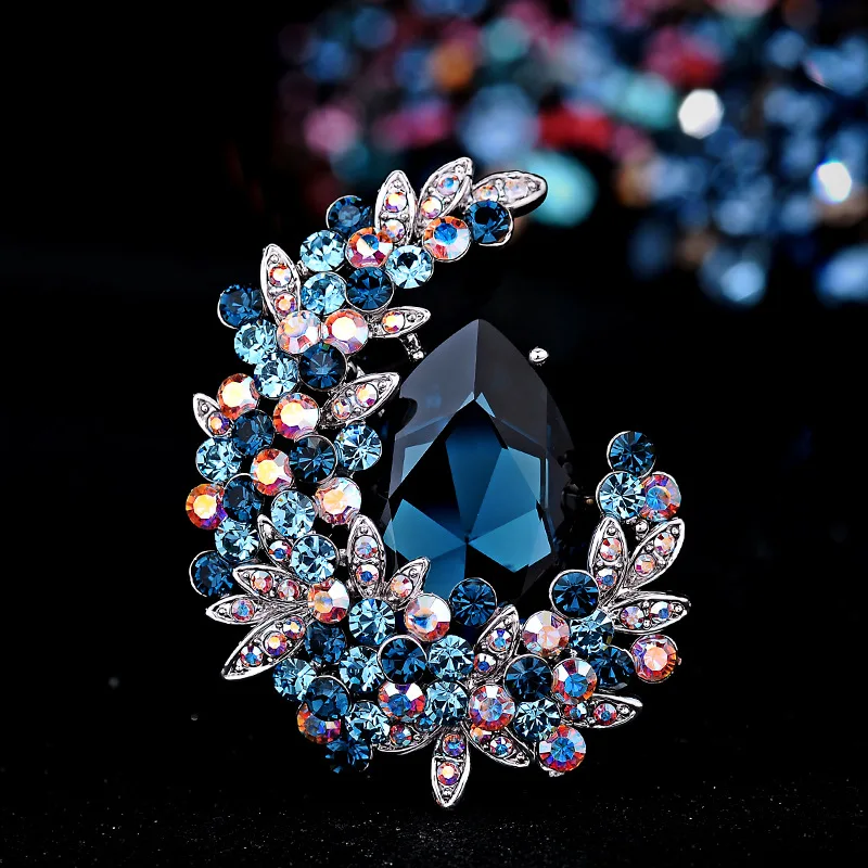 Temperament Crystal Moon Broche Vrouwen Trui Herfst En Winter Accessoires Wilde Sfeer Pin Eenvoudige Persoonlijkheid Broche