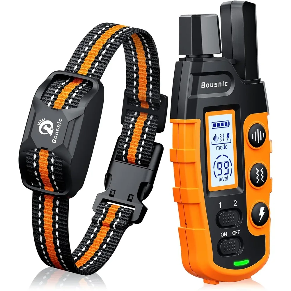 

Bousnic Dog Shock Collar - 3300Ft Dog Training Collar with Remote for 5-120lbs Small Medium Large Dogs Rechargeable Waterproof