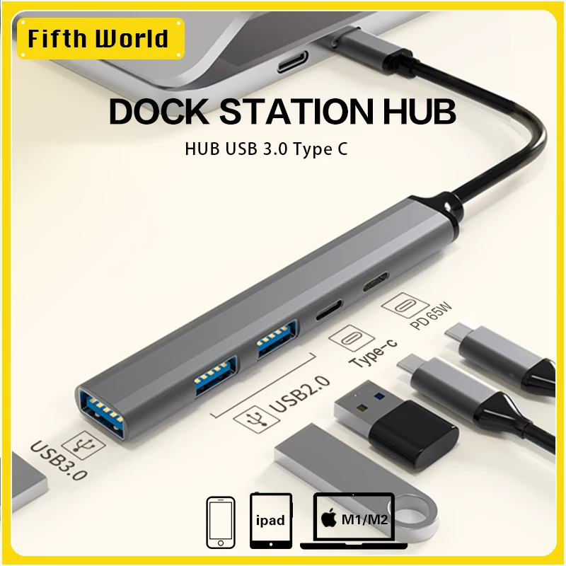 

Aluminum alloy splitter multi-function one drag four hubs hub expander high-speed computer multi interface dock