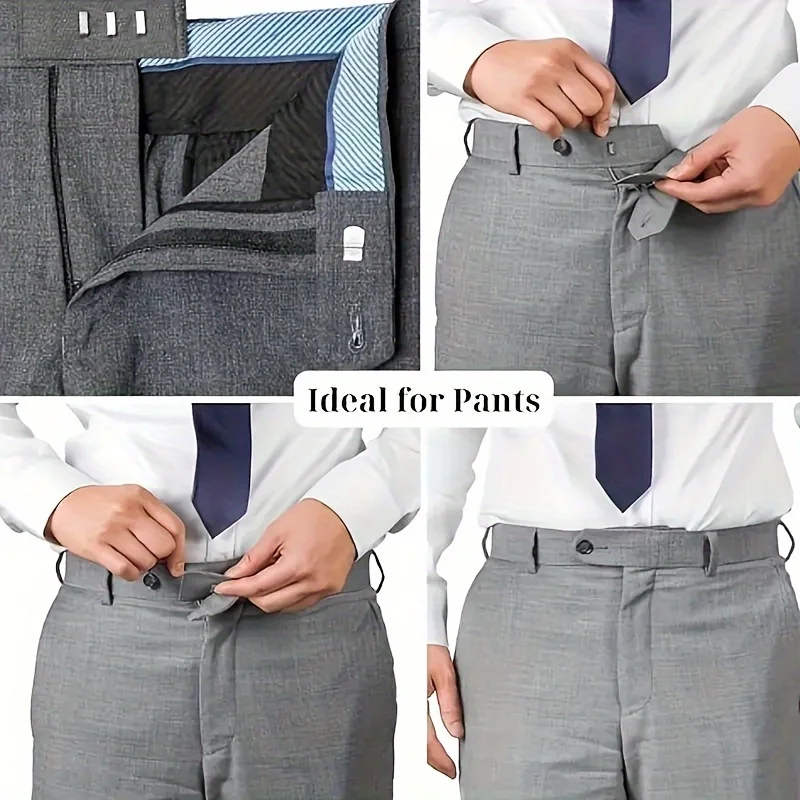 5-Pack Adjustable Belt Extender with Metal Hook - Jeans & Skirt Slim Enhancer, Black/White