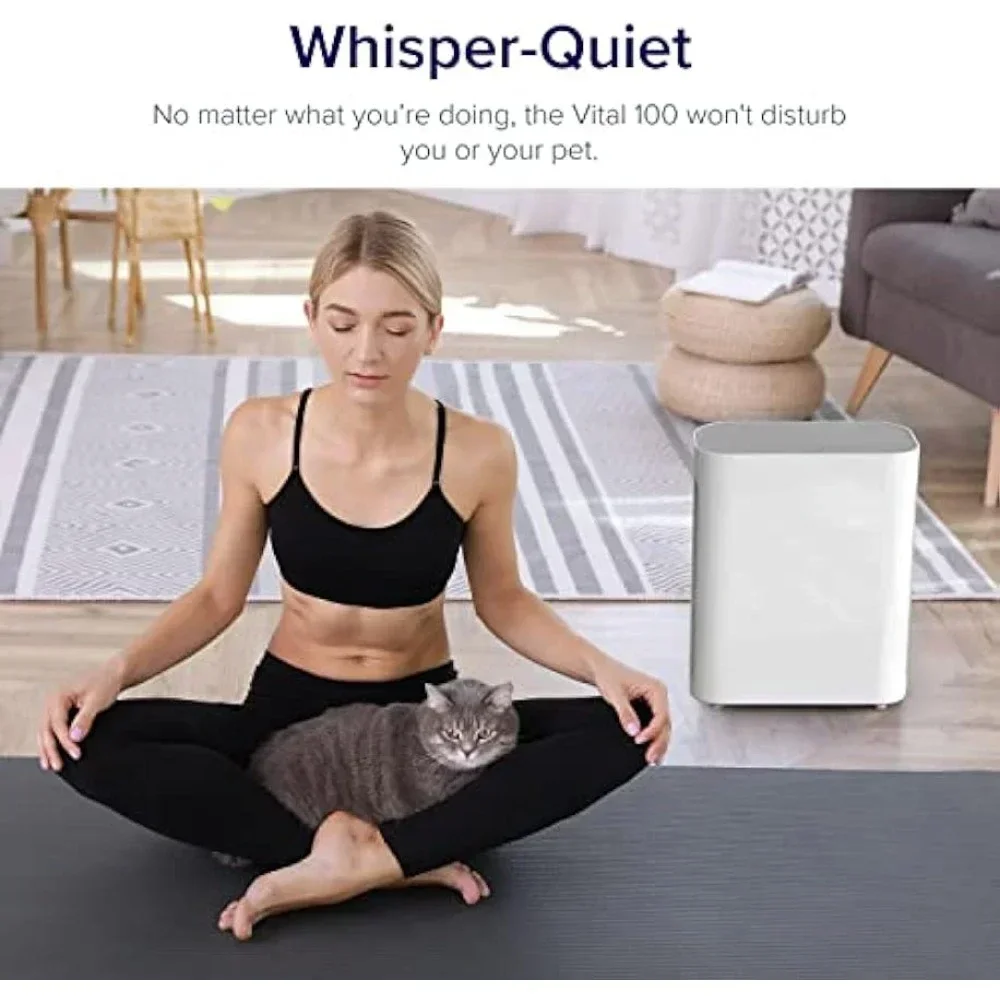 Vital 100 Compact Home Air Purifier, Low Noise Indoor Air Cleaner Effectively Removes Second‑hand Smoke